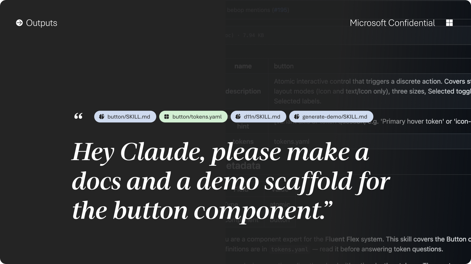 Hey Claude, please make a docs and a demo scaffold for the button component